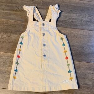 7 For All Mankind Cream Kids' Button-Front Pinafore